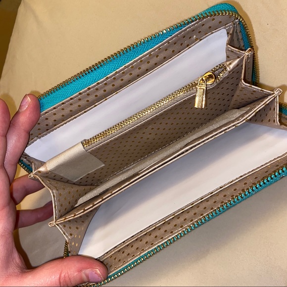 Deux Lux Handbags - Deux Lux polka dot metallic wallet